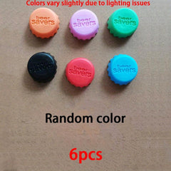 6pcs Wine Bottle Stoppers Silicone Fresh Wine Bottle Caps Kitchen Gadgets