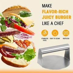 Stainless Steel Burger Press Smasher Non Stick Surface Round Tool