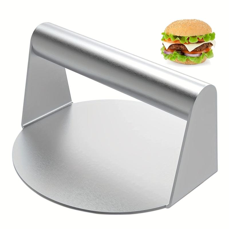 Stainless Steel Burger Press Smasher Non Stick Surface Round Tool