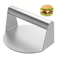 Stainless Steel Burger Press Smasher Non Stick Surface Round Tool