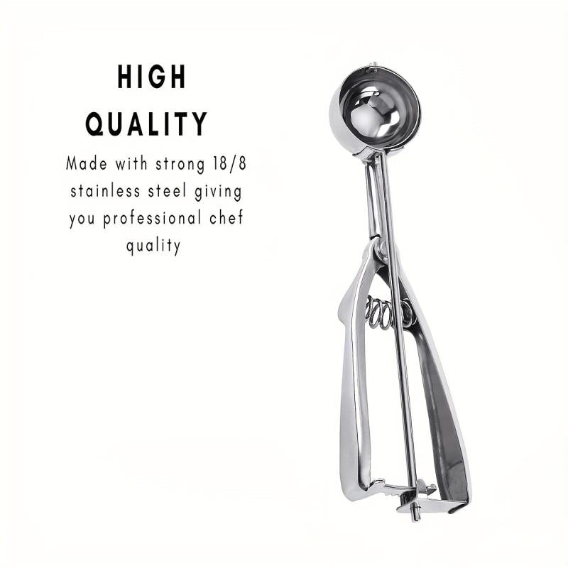 3pcs Stainless Steel Cookie Scoop Set with Trigger Release for Baking