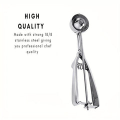 3pcs Stainless Steel Cookie Scoop Set with Trigger Release for Baking