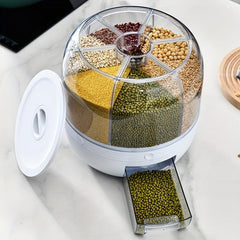 360 Rotating Rice & Grain Storage Container with Lid