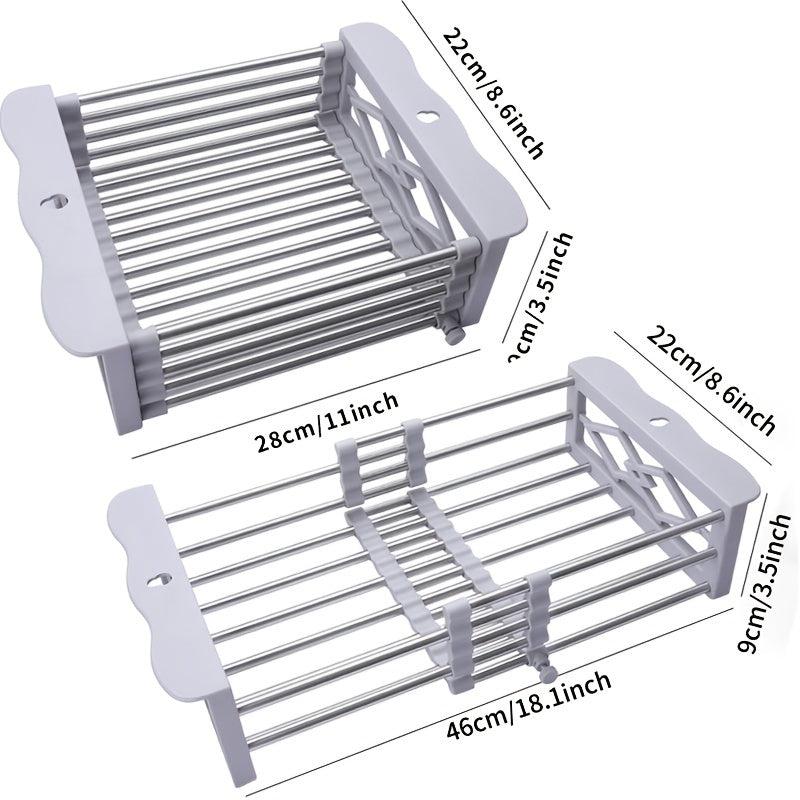 Retractable Drain Rack Telescopic Drain Basket Kitchen Rack