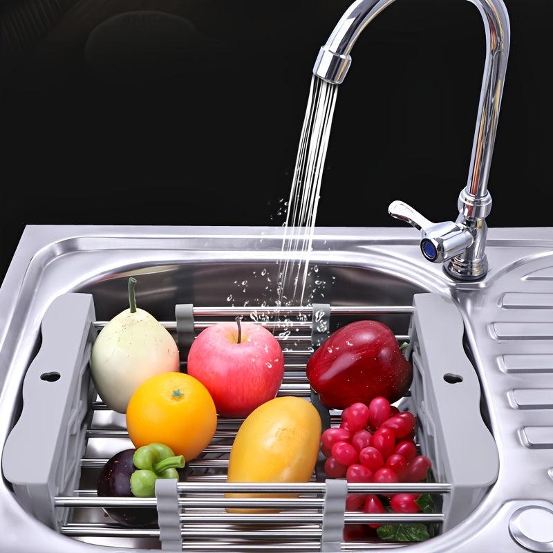 Retractable Drain Rack Telescopic Drain Basket Kitchen Rack
