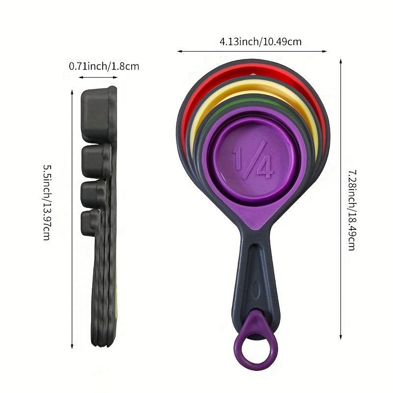 8pcs Collapsible Measuring Cups & Spoons Set Silicone BPA Measurement Tools