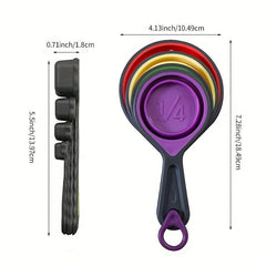 8pcs Collapsible Measuring Cups & Spoons Set Silicone BPA Measurement Tools