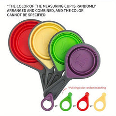 8pcs Collapsible Measuring Cups & Spoons Set Silicone BPA Measurement Tools