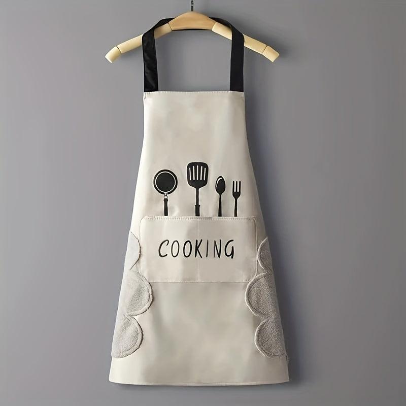 Polyester Kitchenware Printed Apron w/ Pockets Adjustable & Stain Resistant