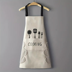 Polyester Kitchenware Printed Apron w/ Pockets Adjustable & Stain Resistant