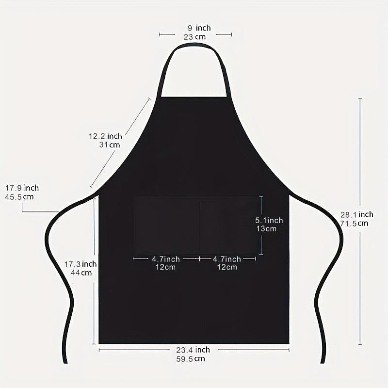 Polyester Kitchenware Printed Apron w/ Pockets Adjustable & Stain Resistant