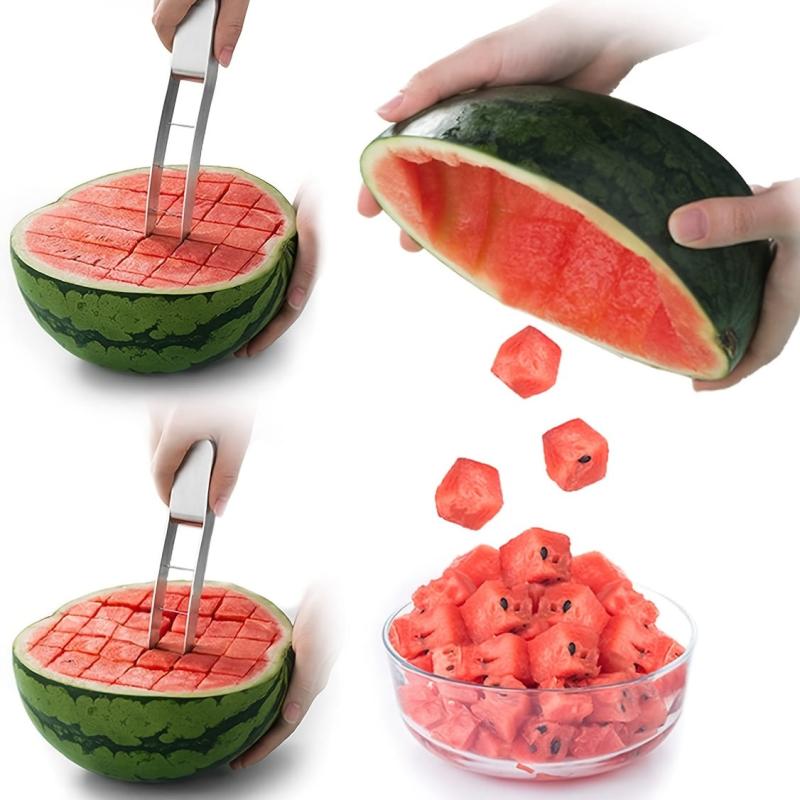 Watermelon Cutter Slicer Stainless Steel Quickly Safe Watermelon Cube Cutter