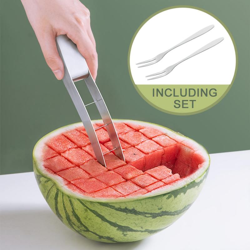 Watermelon Cutter Slicer Stainless Steel Quickly Safe Watermelon Cube Cutter