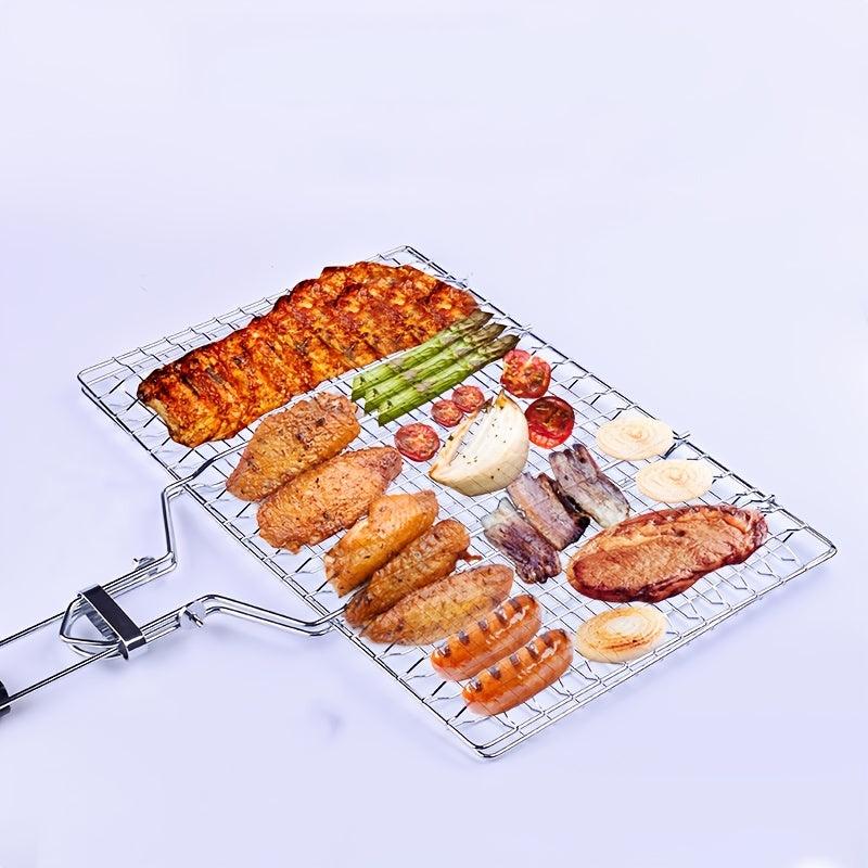 304 Stainless Steel BBQ Net Clip Handle Support Multifunctional Grill