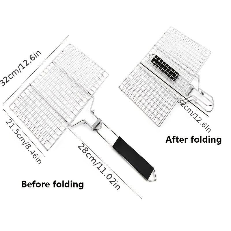 304 Stainless Steel BBQ Net Clip Handle Support Multifunctional Grill