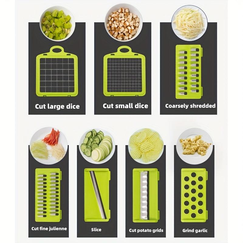 Multifunctional Vegetable Chopper with 8 Blades