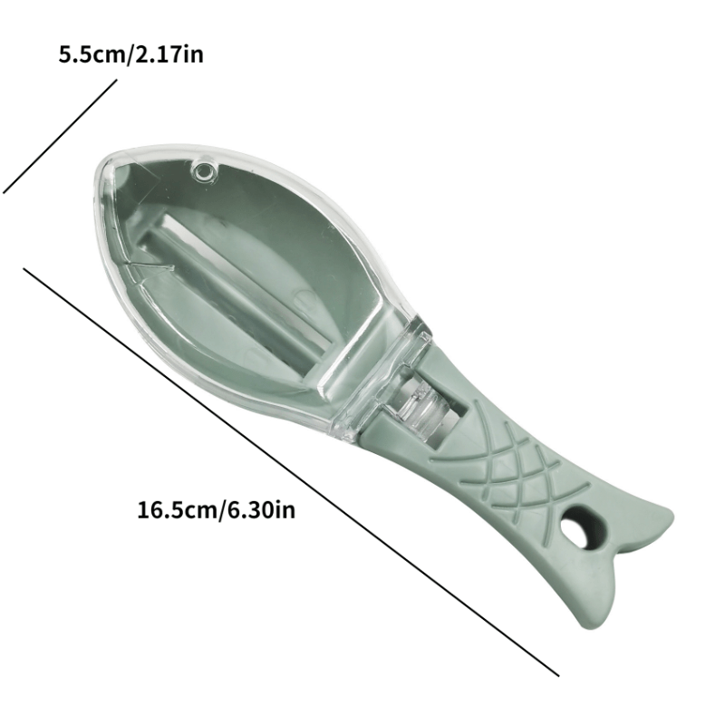 Manual Fish Scale Scraper with Cover for Kitchen - 6.30'' 2.17''