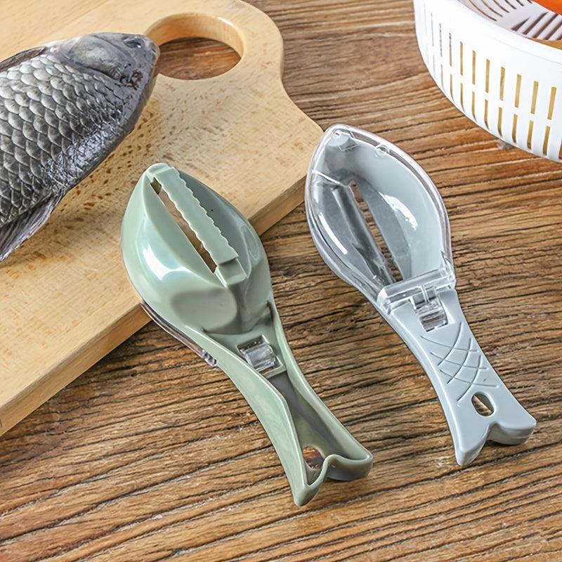 Manual Fish Scale Scraper with Cover for Kitchen - 6.30'' 2.17''