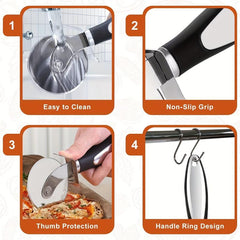 Pizza Cutter Wheel 8.0cm Blade Slicer Easy to Use and Clean