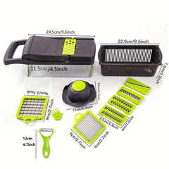 16in1 Vegetable Chopper & Fruit Slicer Container Pro, Manual Food Grater
