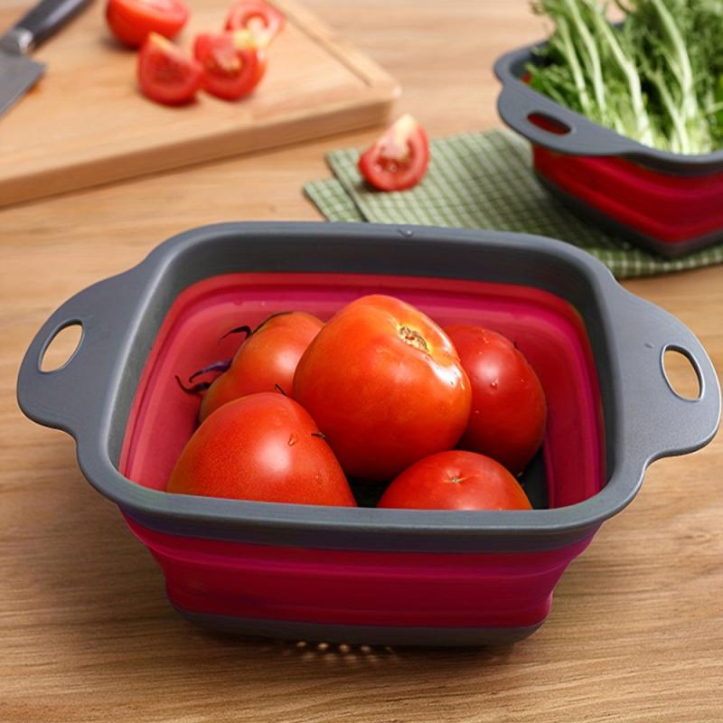 Foldable Plastic Colander Vegetable Washing Basket