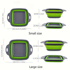Foldable Plastic Colander Vegetable Washing Basket