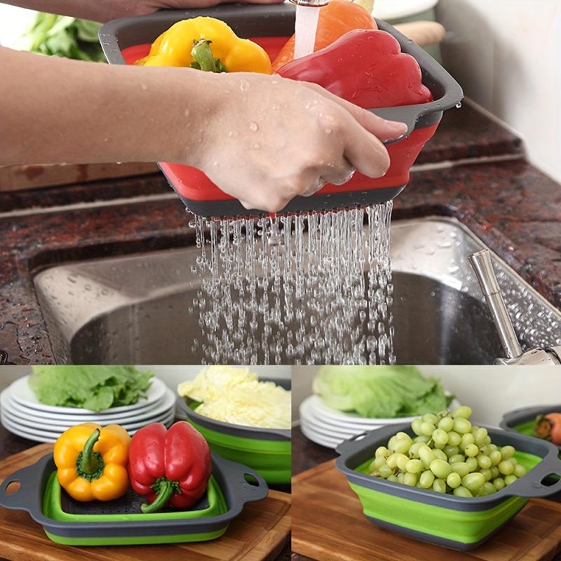 Foldable Plastic Colander Vegetable Washing Basket