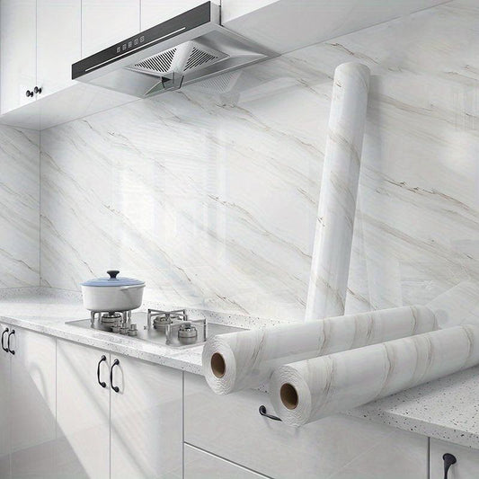 Marble Self Adhesive Waterproof Wallpaper Kitchen High Temperature Resistance