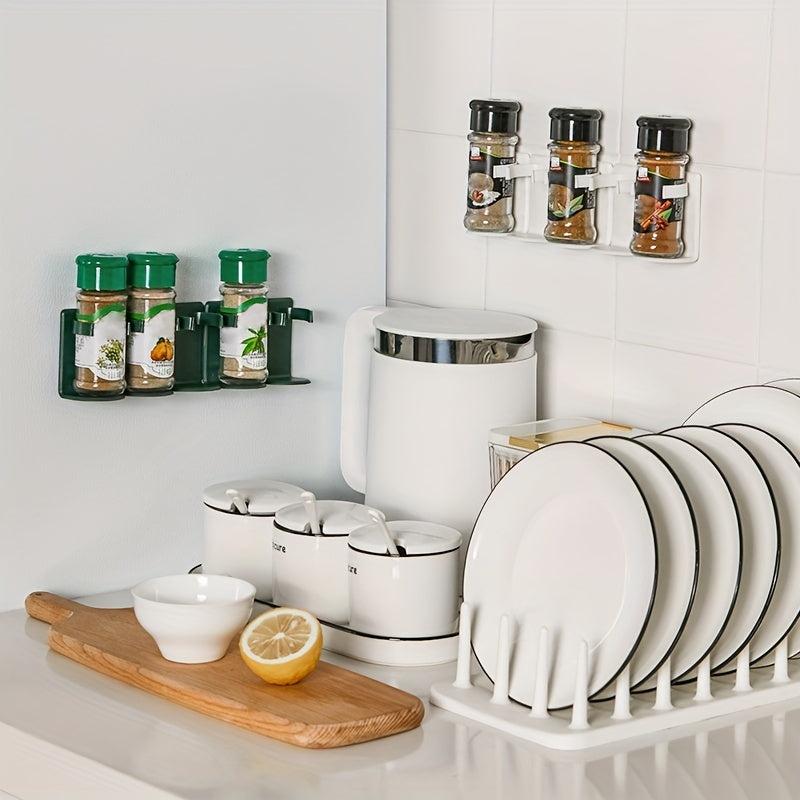 2pcs Wall Mounted Spice Gripper Clips - No Punching Needed