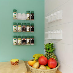 2pcs Wall Mounted Spice Gripper Clips - No Punching Needed