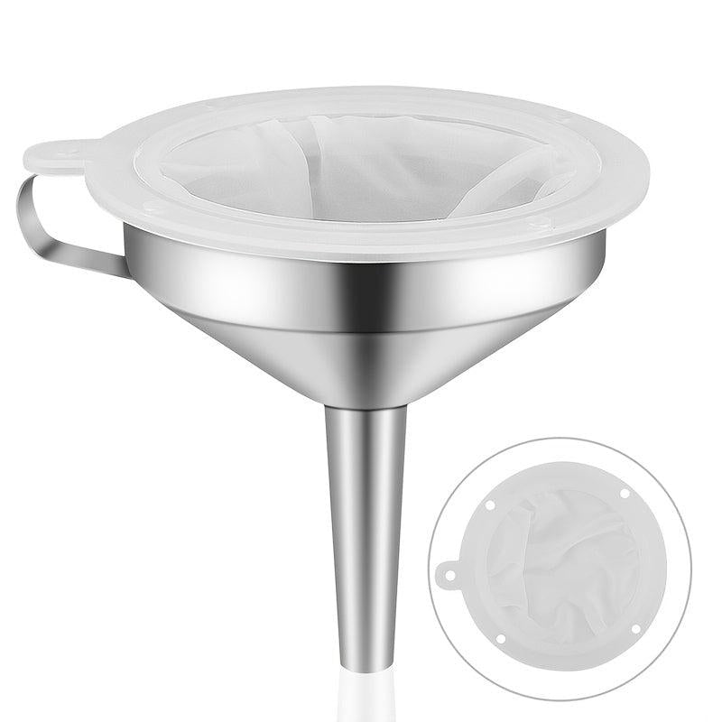 Stainless Steel Kitchen Funnel Strainer for Bottles & Canning