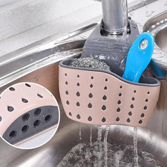 Kitchen Sink Sponge Storage Rack Hang Sponge Brush and Drain Basket Organization