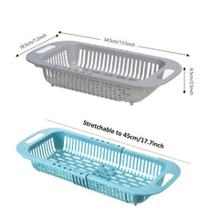 Retractable Drain Rack Kitchen Basket for Vegetables and Dishes