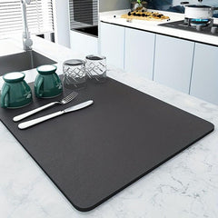 Checkerboard Drying Mat Non Slip Absorbent Coffee Machine Mat