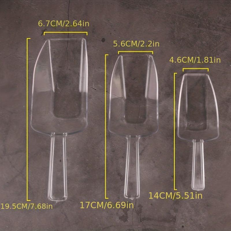 3pcs Mini Acrylic Kitchen Scoops Clear