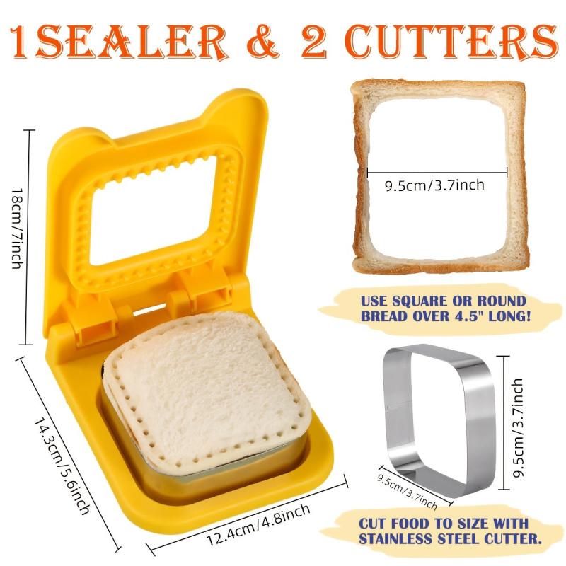Sandwich Cutter & Sealer for Kids DIY - Great for Breakfast & Lunchbox