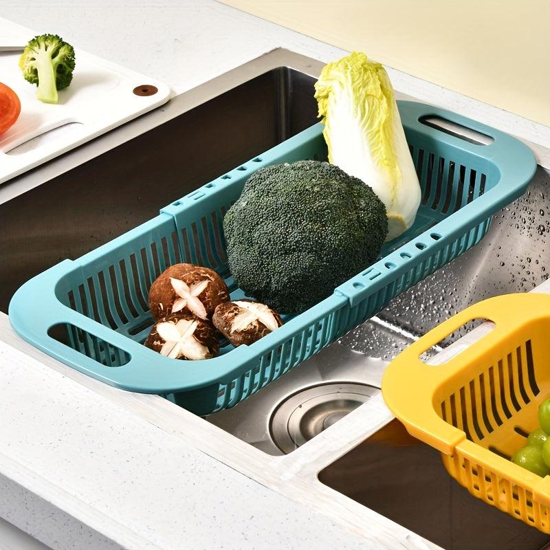 Adjustable Sink Rack Multifunctional Colander for Vegetable Washing