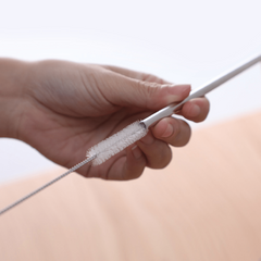 Eco Stainless Steel Straw Set - 3pcs with Cleaning Brush