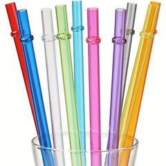 35pcs Reusable High Transparent Colored Straw with Anti-slip Buckle