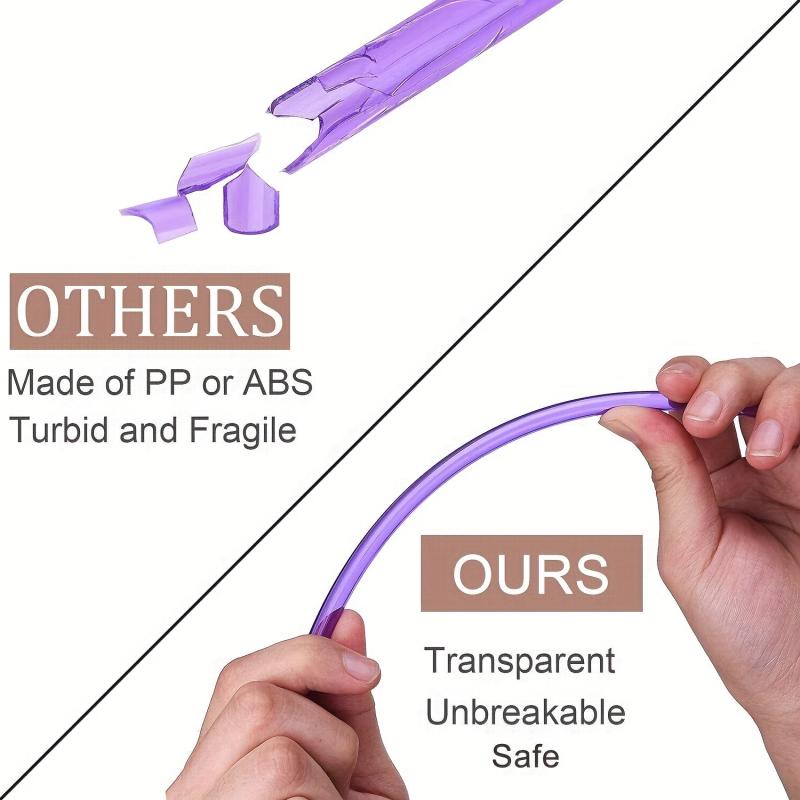 35pcs Reusable High Transparent Colored Straw with Anti-slip Buckle