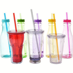 35pcs Reusable High Transparent Colored Straw with Anti-slip Buckle