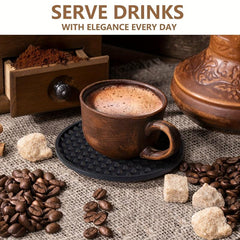 6pcs Silicone Coasters with Holder - Tabletop Protection for Any Table Typ