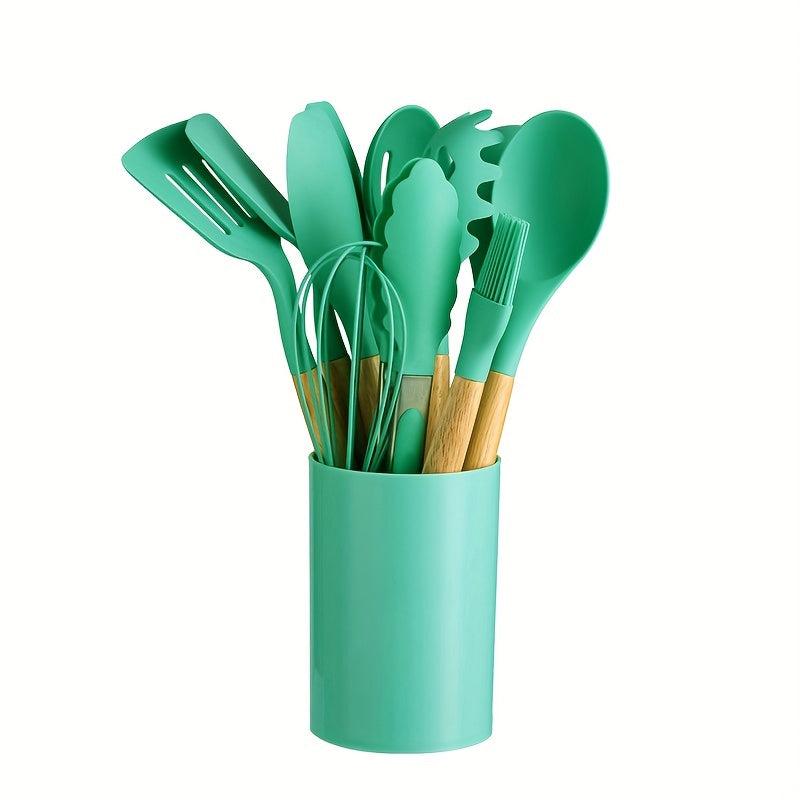 12pcs Non Stick Food Tongs Kitchen Utensil Set