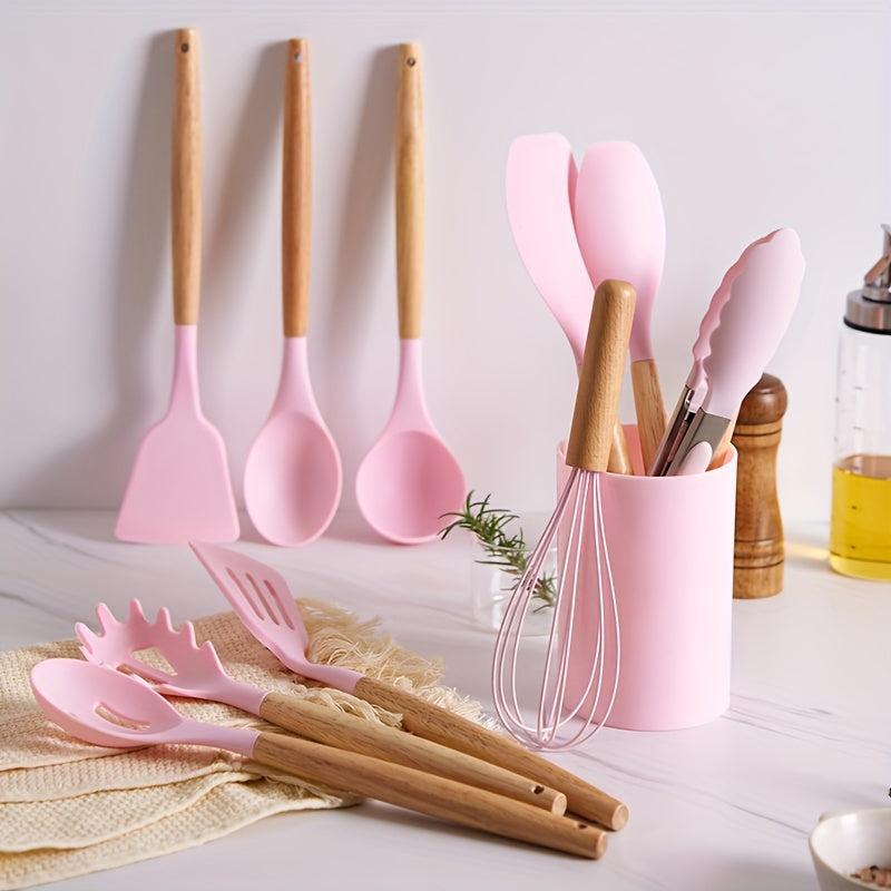 12pcs Non Stick Food Tongs Kitchen Utensil Set
