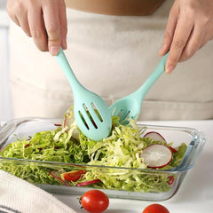 2pcs Silicone Colander Spoon Slotted Spoon for Mixing Food Serving Spoon