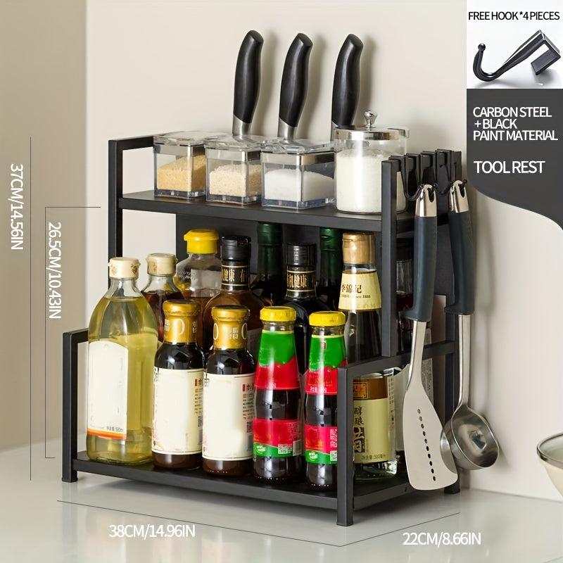1pc Spice Rack Kitchen Organization Hooks Spice Rack Organizer Cabinet