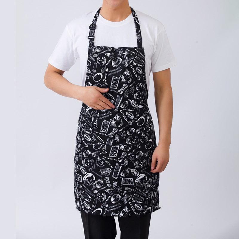 1pc Linen Apron Unisex Adjustable Cooking Apron Household Solid Apron