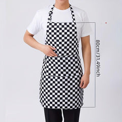 1pc Linen Apron Unisex Adjustable Cooking Apron Household Solid Apron