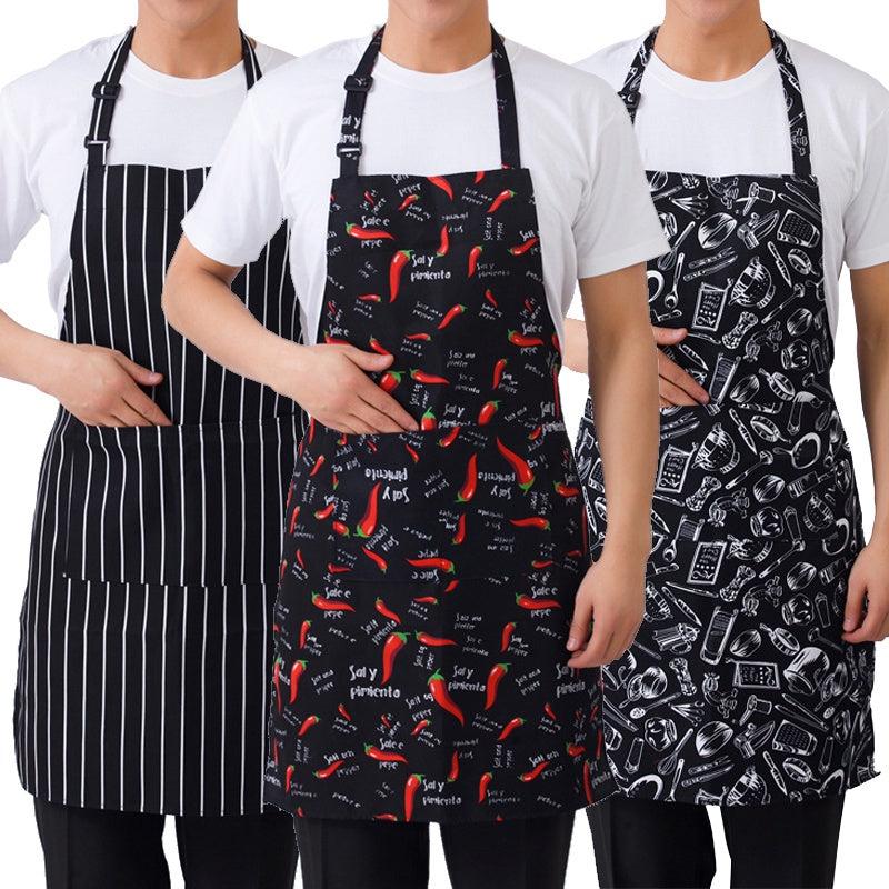 1pc Linen Apron Unisex Adjustable Cooking Apron Household Solid Apron
