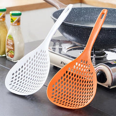 1pc Slotted Spoon Kitchen Noodle Colander Stainless Steel Long Handle